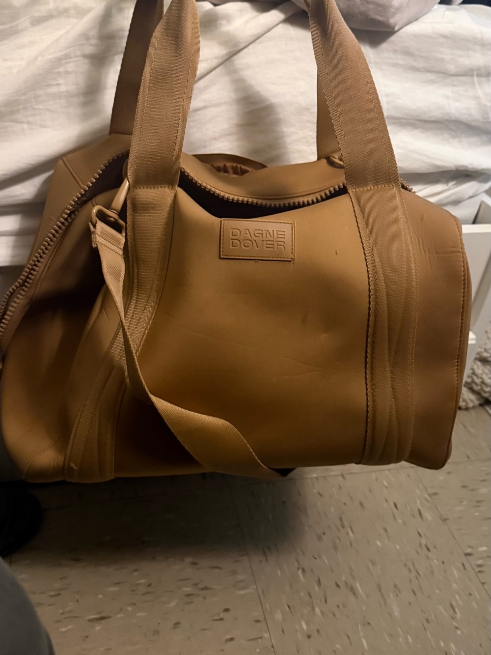 Dagne Dover Caramel Tan Duffel Bag